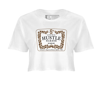 Jordan Jumpman Jack TR Travis Scott Dark Mocha shirts to match jordans Hustle Harder sneaker match tees Jordan Jumpman Jack Travis Scott Dark Mocha match shoes to clothes SNRT Sneaker Tees unisex cotton White 2 crop tee