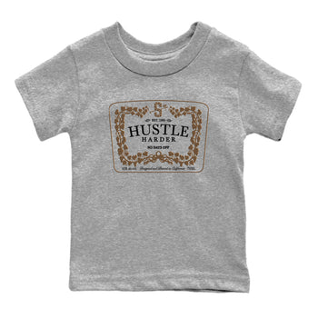 Jordan Jumpman Jack TR Travis Scott Dark Mocha shirts to match jordans Hustle Harder sneaker match tees Jordan Jumpman Jack Travis Scott Dark Mocha match shoes to clothes SNRT Sneaker Tees Youth Baby Heather Grey 2 tee