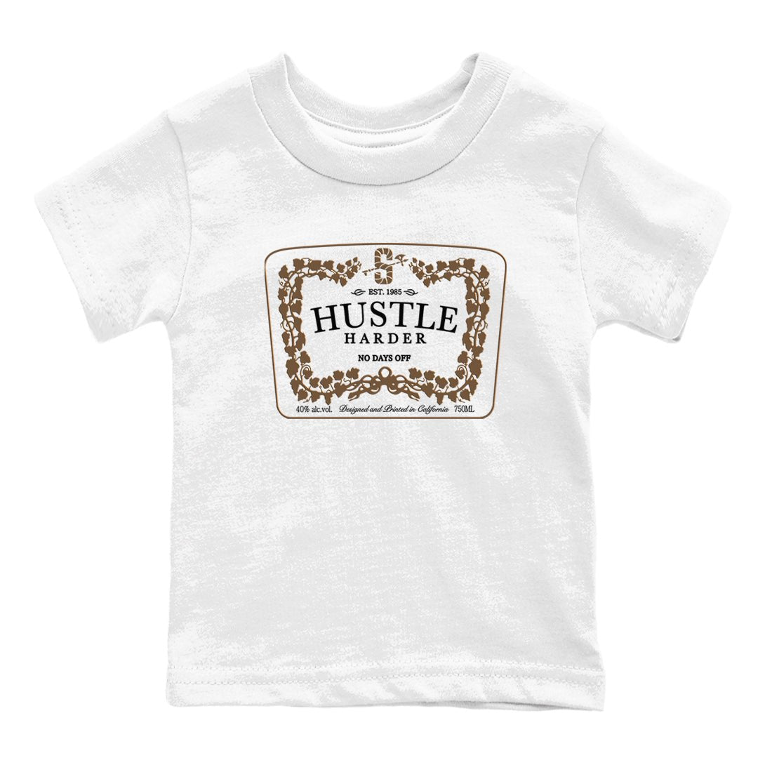 Jordan Jumpman Jack TR Travis Scott Dark Mocha shirts to match jordans Hustle Harder sneaker match tees Jordan Jumpman Jack Travis Scott Dark Mocha match shoes to clothes SNRT Sneaker Tees Youth Baby White 2 tee
