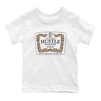 Jordan Jumpman Jack TR Travis Scott Dark Mocha shirts to match jordans Hustle Harder sneaker match tees Jordan Jumpman Jack Travis Scott Dark Mocha match shoes to clothes SNRT Sneaker Tees Youth Baby White 2 tee