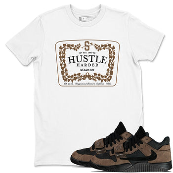 Jordan Jumpman Jack TR Travis Scott Dark Mocha shirts to match jordans Hustle Harder sneaker match tees Jordan Jumpman Jack Travis Scott Dark Mocha match shoes to clothes SNRT Sneaker Tees unisex cotton White 1 shirts