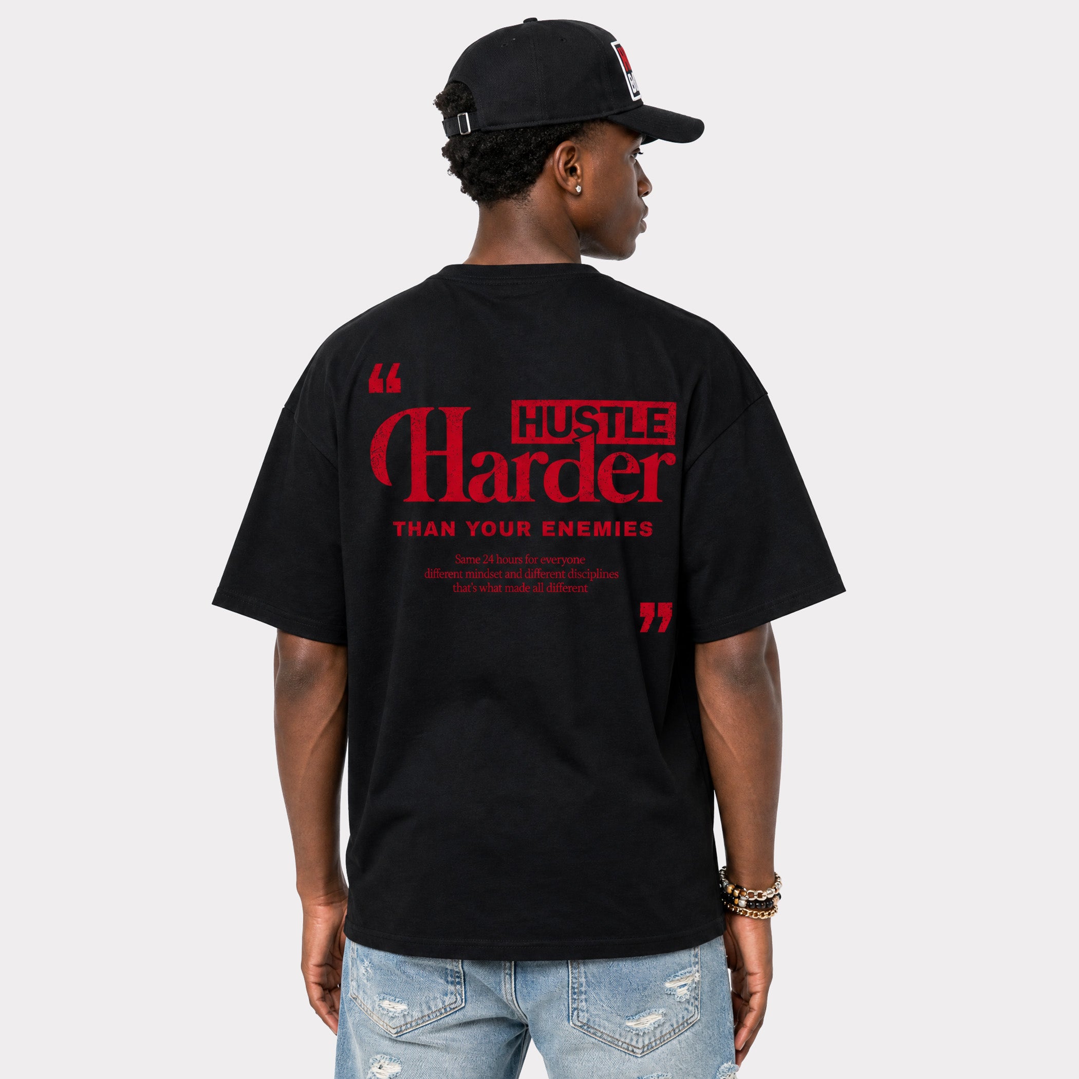 Hustle Harder Than Your Enemies Premium Graphic T-shirt - SNRT Sneaker T-shirts