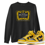 Dunk High Pollen shirts to match jordans Hustle Harder sneaker match tees Dunk High Pollen SNRT Sneaker Release Tees unisex cotton Black 1 crew neck shirts