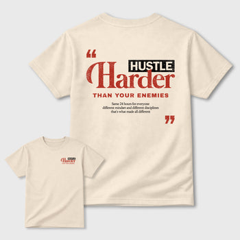 Hustle Harder Than Your Enemies Graphic T-Shirt sneaker match tee designed for the sneakers, featuring coordinated color options for a perfect streetwear match. Natural shirt.