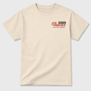 Hustle Harder Than Your Enemies Graphic T-Shirt sneaker match tee designed for the sneakers, featuring coordinated color options for a perfect streetwear match. Natural shirt.