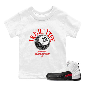 12s Taxi Flip shirts to match jordans Hustle Life sneaker match tees Air Jordan 12 Taxi Flip SNRT Sneaker Tees streetwear brand Baby and Youth White 1 cotton tee