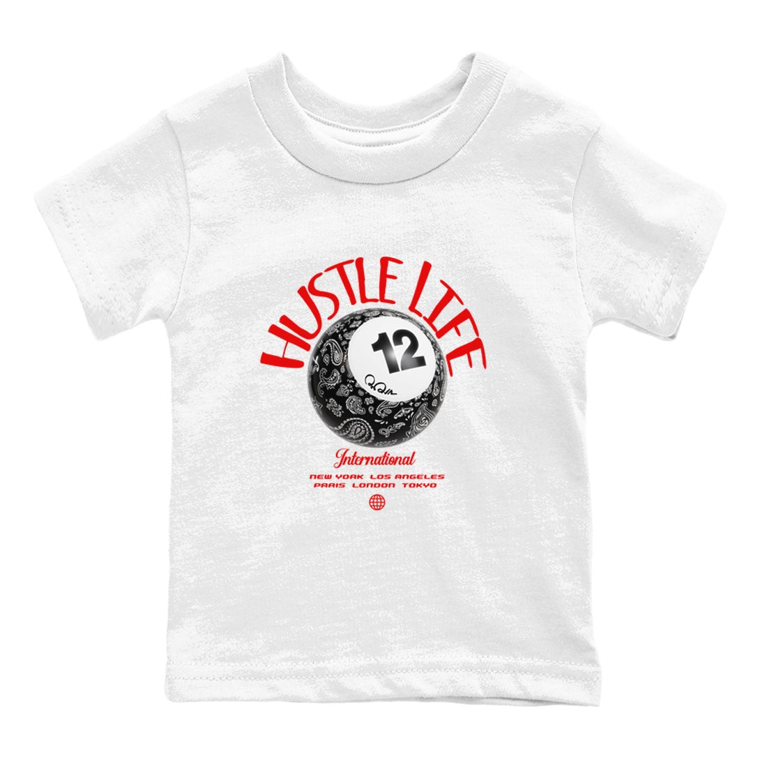 12s Taxi Flip shirts to match jordans Hustle Life sneaker match tees Air Jordan 12 Taxi Flip SNRT Sneaker Tees streetwear brand Baby and Youth White 2 cotton tee
