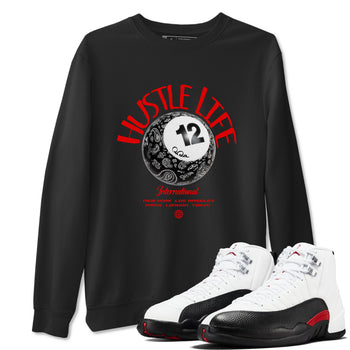 12s Taxi Flip shirts to match jordans Hustle Life sneaker match tees Air Jordan 12 Taxi Flip SNRT Sneaker Tees streetwear brand Black 1 unisex cotton tee