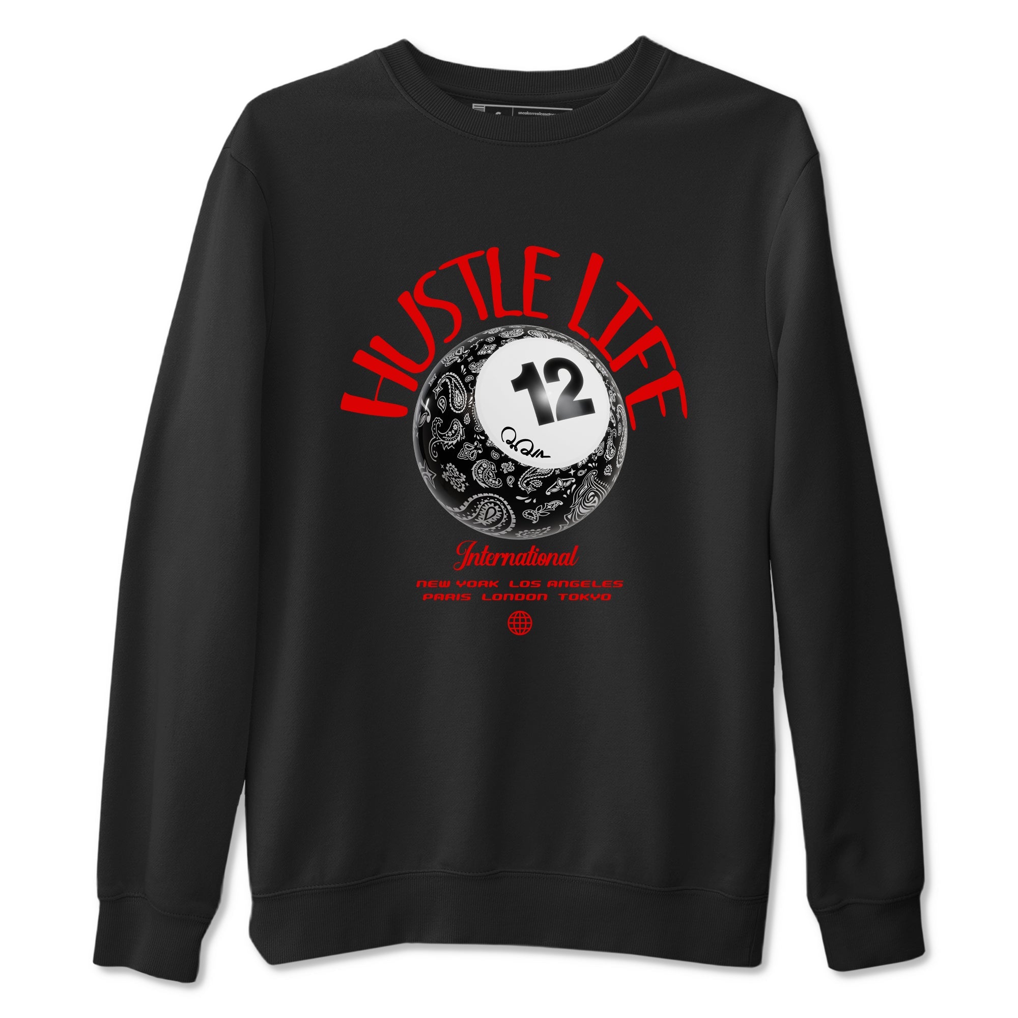 12s Taxi Flip shirts to match jordans Hustle Life sneaker match tees Air Jordan 12 Taxi Flip SNRT Sneaker Tees streetwear brand Black 2 unisex cotton tee