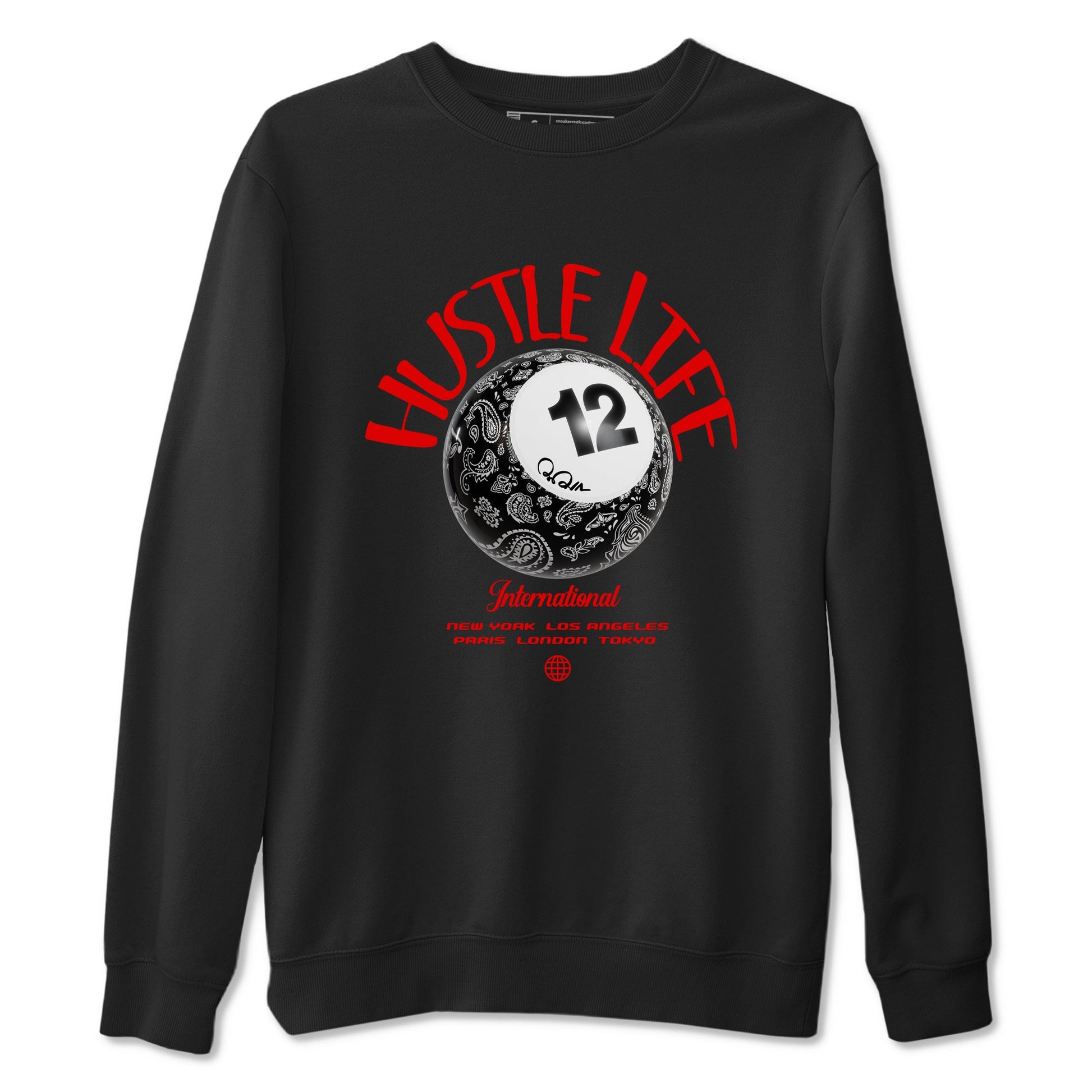 12s Taxi Flip shirts to match jordans Hustle Life sneaker match tees Air Jordan 12 Taxi Flip SNRT Sneaker Tees streetwear brand Black 2 unisex cotton tee