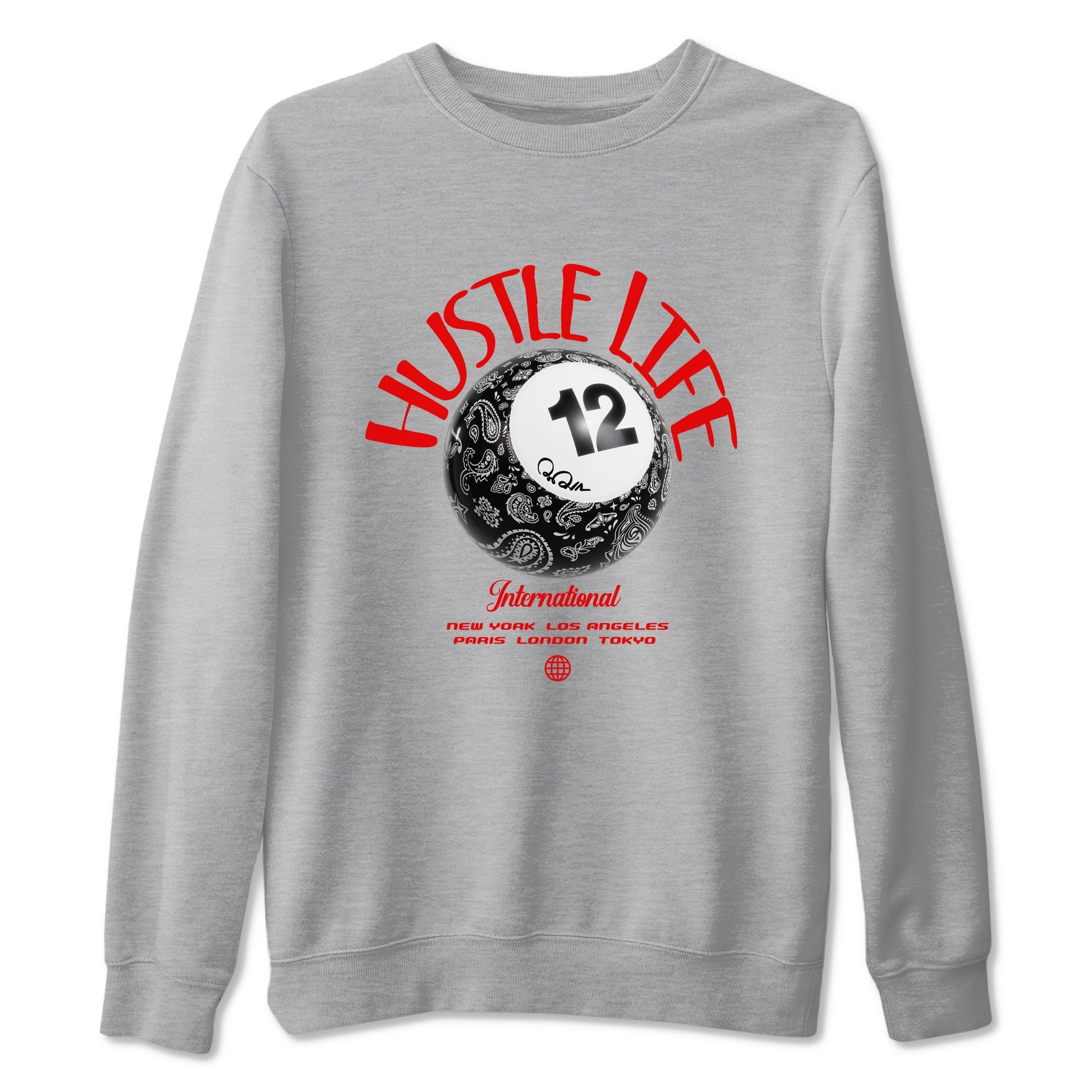 12s Taxi Flip shirts to match jordans Hustle Life sneaker match tees Air Jordan 12 Taxi Flip SNRT Sneaker Tees streetwear brand Heather Grey 2 unisex cotton tee