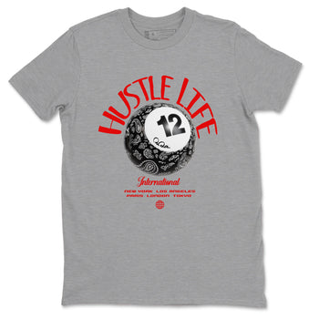 12s Taxi Flip shirts to match jordans Hustle Life sneaker match tees Air Jordan 12 Taxi Flip SNRT Sneaker Tees streetwear brand Heather Grey 2 unisex cotton tee