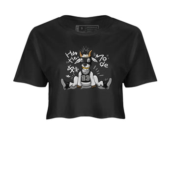 12s Black Wolf Grey shirts to match jordans Hustle Mode sneaker match tees Air Jordan 12 Black Wolf Grey match shoes to clothes SNRT Sneaker Tees unisex cotton Black 2 crop tee