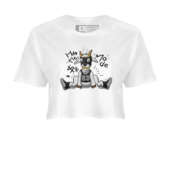 12s Black Wolf Grey shirts to match jordans Hustle Mode sneaker match tees Air Jordan 12 Black Wolf Grey match shoes to clothes SNRT Sneaker Tees unisex cotton White 2 crop tee