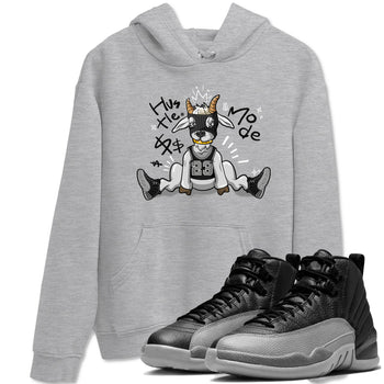 12s Black Wolf Grey shirts to match jordans Hustle Mode sneaker match tees Air Jordan 12 Black Wolf Grey match shoes to clothes SNRT Sneaker Tees unisex cotton Heather Grey 1 shirts