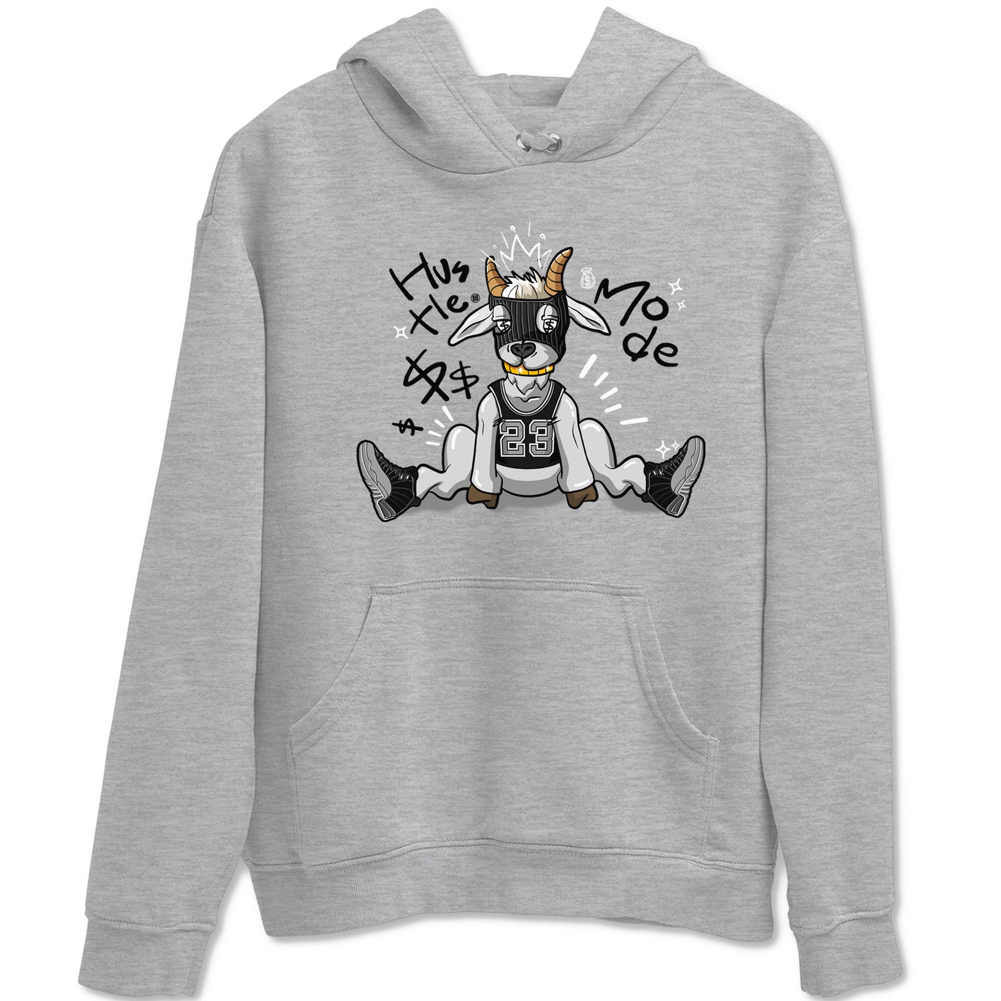 12s Black Wolf Grey shirts to match jordans Hustle Mode sneaker match tees Air Jordan 12 Black Wolf Grey match shoes to clothes SNRT Sneaker Tees unisex cotton Heather Grey 2 shirts