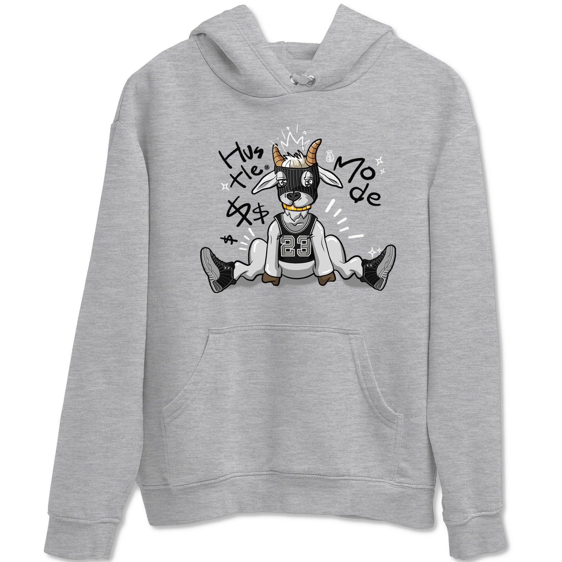 12s Black Wolf Grey shirts to match jordans Hustle Mode sneaker match tees Air Jordan 12 Black Wolf Grey match shoes to clothes SNRT Sneaker Tees unisex cotton Heather Grey 2 shirts