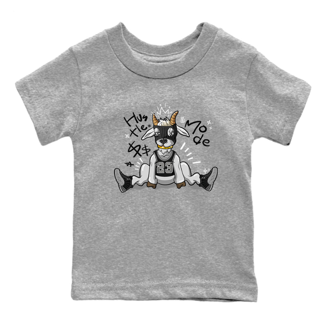 12s Black Wolf Grey shirts to match jordans Hustle Mode sneaker match tees Air Jordan 12 Black Wolf Grey match shoes to clothes SNRT Sneaker Tees Youth Baby Heather Grey 2 tee