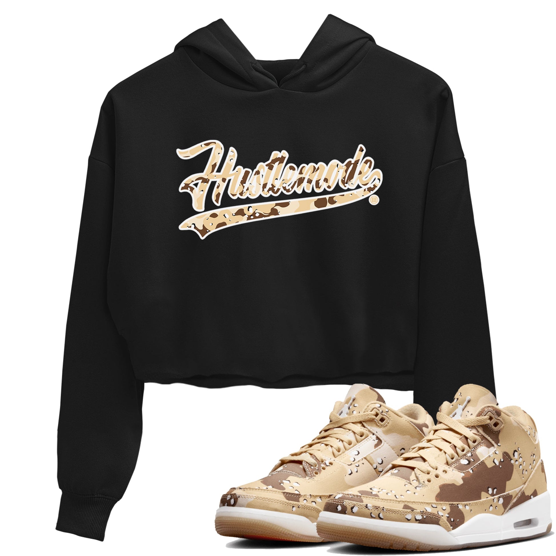 WNBA x Air Jordan 3 “Desert Camo” shirts to match jordans Hustle Mode sneaker match tees Air Jordan 3 Desert Camo SNRT Sneaker Release Tees Clothing Sneakerhead ShirtsBlack 1 crop tee