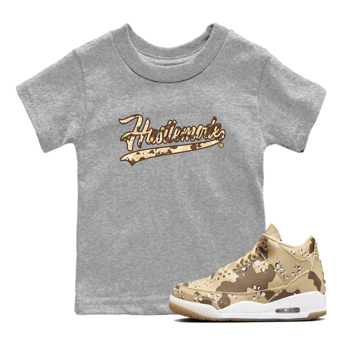 WNBA x Air Jordan 3 “Desert Camo” shirts to match jordans Hustle Mode sneaker match tees Air Jordan 3 Desert Camo SNRT Sneaker Release Tees Clothing Sneakerhead ShirtsBaby and Youth Heather Grey 1 cotton tee