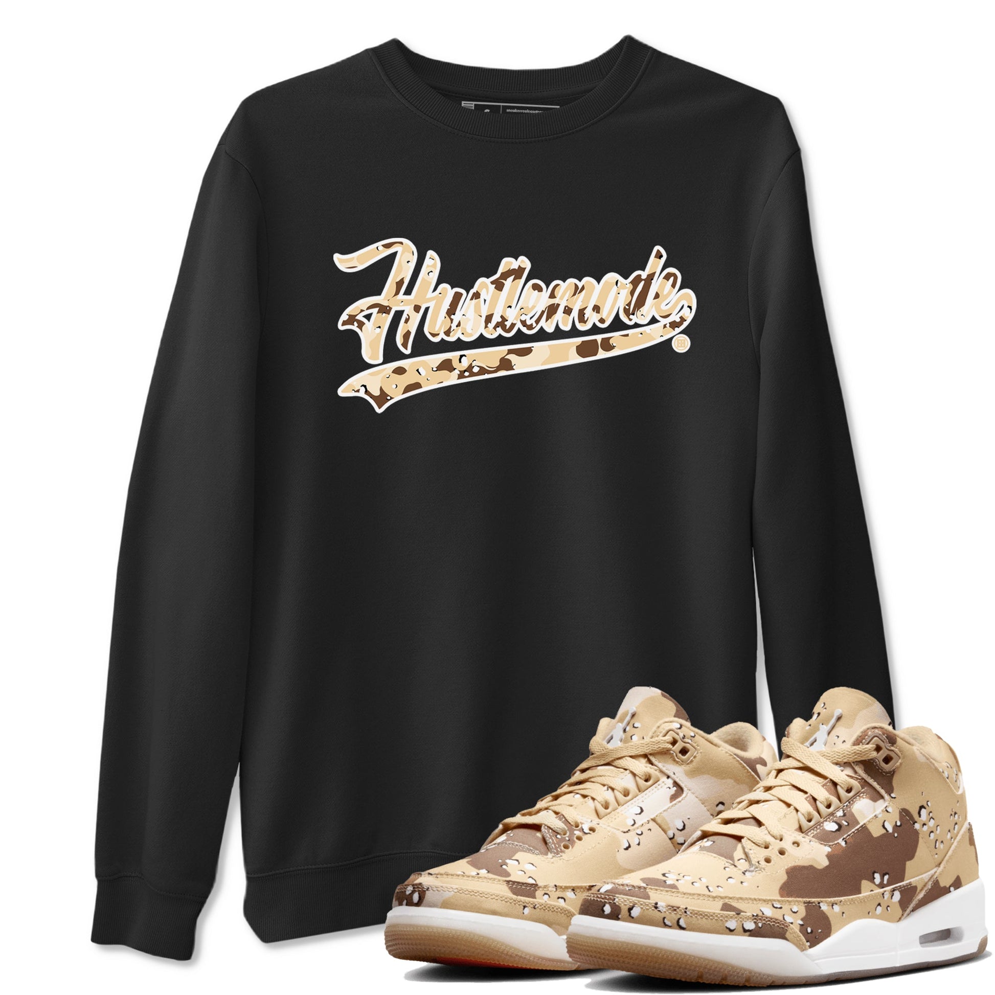 WNBA x Air Jordan 3 “Desert Camo” shirts to match jordans Hustle Mode sneaker match tees Air Jordan 3 Desert Camo SNRT Sneaker Release Tees Clothing Sneakerhead ShirtsBlack 1 unisex cotton tee