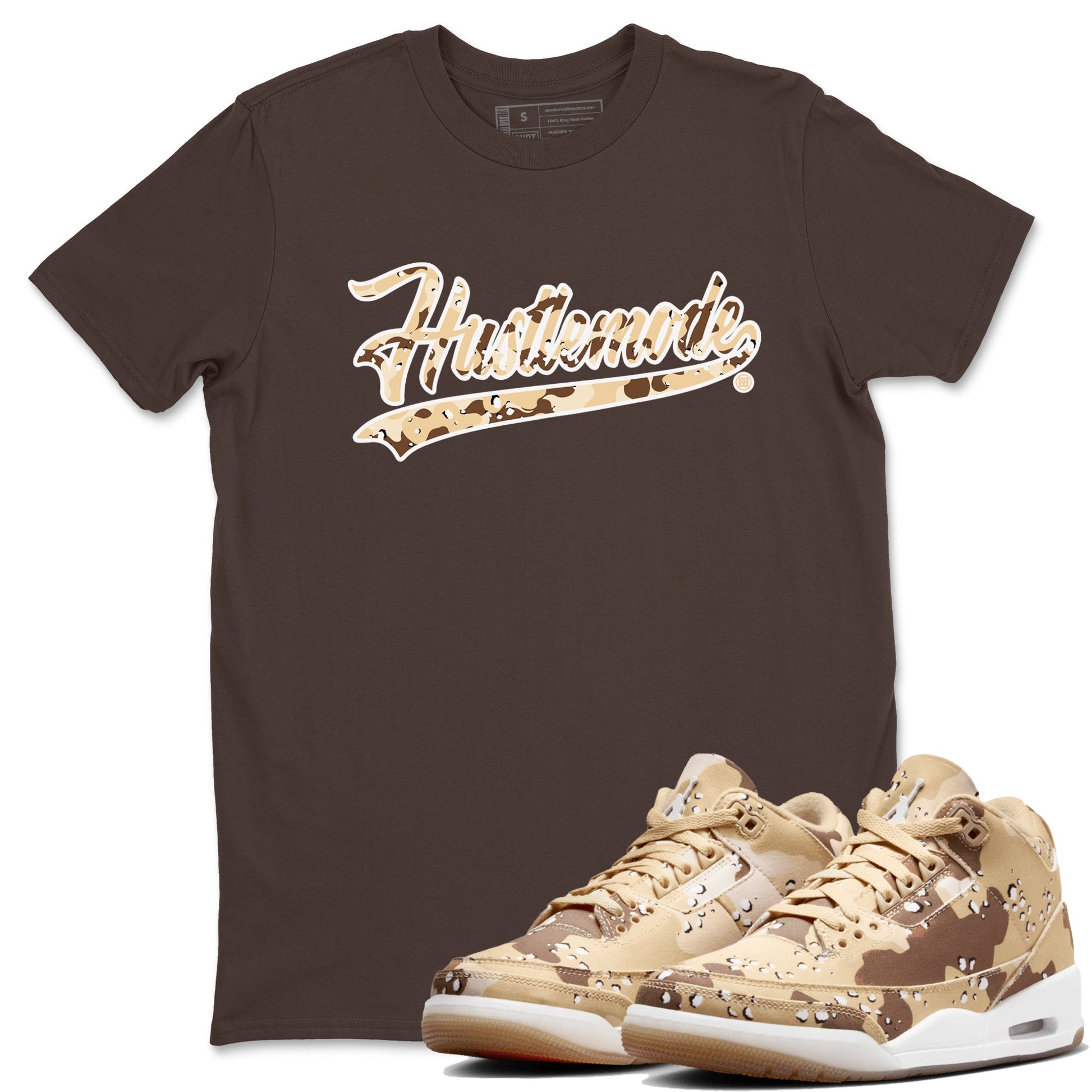 WNBA x Air Jordan 3 “Desert Camo” shirts to match jordans Hustle Mode sneaker match tees Air Jordan 3 Desert Camo SNRT Sneaker Release Tees Clothing Sneakerhead ShirtsDark Chocolate 1 unisex cotton tee