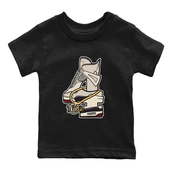 4s A Ma Maniere x Fossil Stone shirts to match jordans Hustle Number 4 sneaker match tees A Ma Maniere x Air Jordan 4 Fossil Stone SNRTSneaker Release Tees Youth Baby Black 2 crew neck shirts
