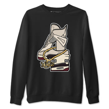 4s A Ma Maniere x Fossil Stone shirts to match jordans Hustle Number 4 sneaker match tees A Ma Maniere x Air Jordan 4 Fossil Stone SNRTSneaker Release Tees unisex cotton Black 2 crew neck shirts