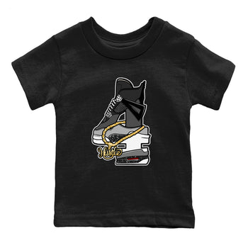 4s Fear shirts to match jordans Hustle Number 4 sneaker match tees Air Jordan 4 Fear SNRT Sneaker Release Tees Youth Baby Black 2 crew neck shirts