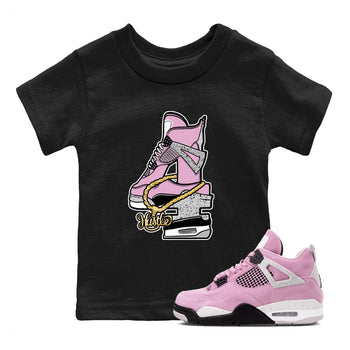 4s Retro Orchid shirts to match jordans Hustle Number 4 sneaker match tees Air Jordan 4 WMNS Orchid match shoes to clothes SNRT Sneaker Tees Youth Baby Black 1 tee