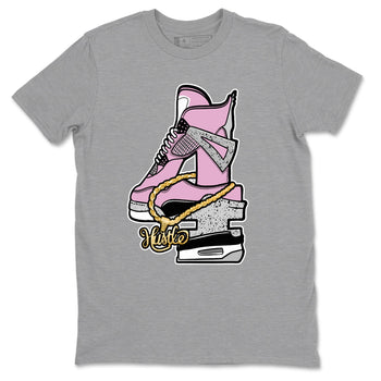 4s Retro Orchid shirts to match jordans Hustle Number 4 sneaker match tees Air Jordan 4 WMNS Orchid match shoes to clothes SNRT Sneaker Tees unisex cotton Heather Grey 2 shirts