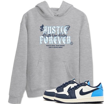 1s Obsidian shirts to match jordans Hustle Over Haters shirts to match Jordans AJ1 Retro Low OG Obsidian match shoes to clothes SNRT Sneaker Tees unisex cotton Heather Grey 1 shirts