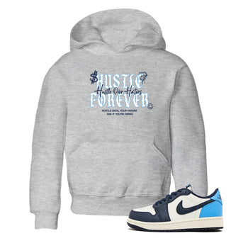 1s Obsidian shirts to match jordans Hustle Over Haters shirts to match Jordans AJ1 Retro Low OG Obsidian match shoes to clothes SNRT Sneaker Tees Youth Baby Heather Grey 1 tee