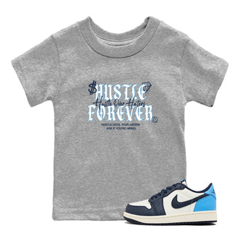 1s Obsidian shirts to match jordans Hustle Over Haters shirts to match Jordans AJ1 Retro Low OG Obsidian match shoes to clothes SNRT Sneaker Tees Youth Baby Heather Grey 1 tee