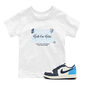 1s Obsidian shirts to match jordans Hustle Over Haters shirts to match Jordans AJ1 Retro Low OG Obsidian match shoes to clothes SNRT Sneaker Tees Youth Baby White 1 tee