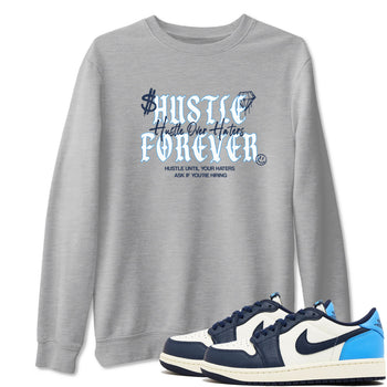 1s Obsidian shirts to match jordans Hustle Over Haters shirts to match Jordans AJ1 Retro Low OG Obsidian match shoes to clothes SNRT Sneaker Tees unisex cotton Heather Grey 1 shirts