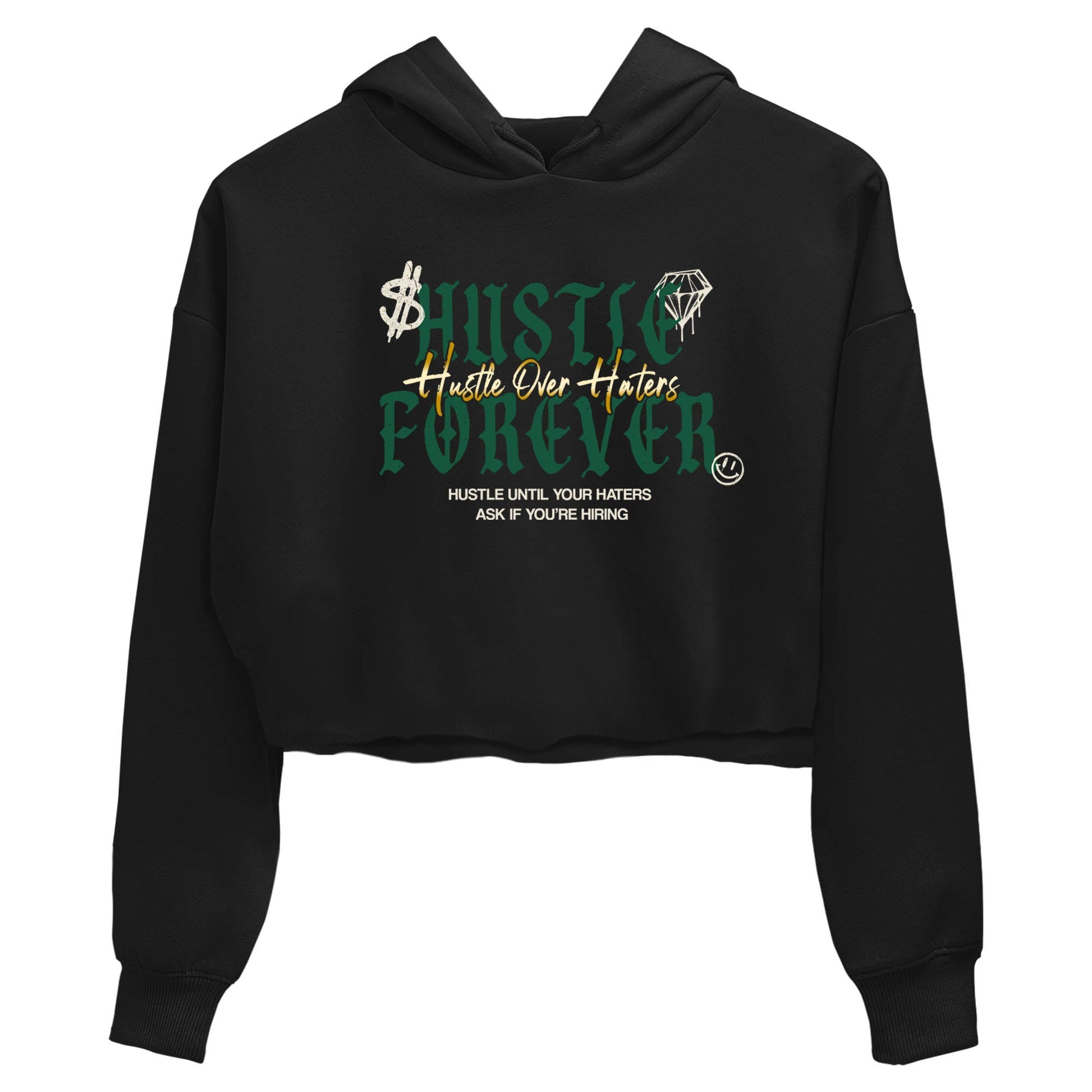 Sneaker Threads – Sneaker Tees To Match Air Jordan 1 Pro Green – Hustle Over haters Crop Tee Black 2. Perfect for Jordan releases 2025 colorways.