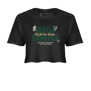 Sneaker Threads – Sneaker Tees To Match Air Jordan 1 Pro Green – Hustle Over haters Crop Tee Black 2. Perfect for Jordan releases 2025 colorways.