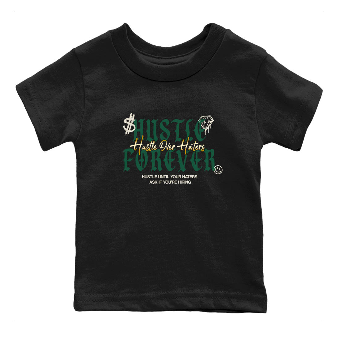Sneaker Threads – Sneaker Tees To Match Air Jordan 1 Pro Green – Hustle Over haters Youth Graphic Tee Black 2. Perfect for Jordan releases 2025 colorways.