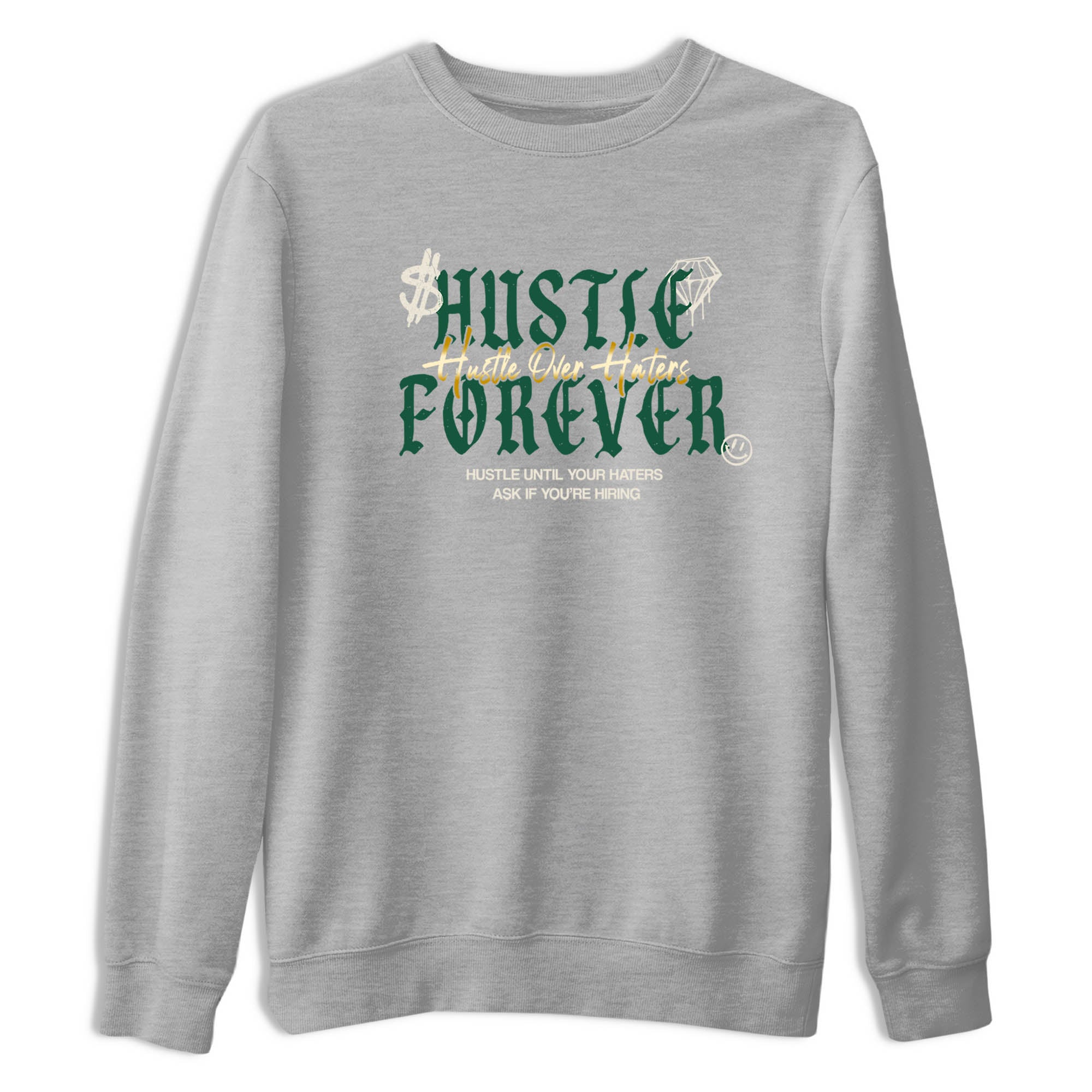 Sneaker Threads – Sneaker Tees To Match Air Jordan 1 Pro Green – Hustle Over haters Graphic Tee Heather Grey 2. Perfect for Jordan releases 2025 colorways.