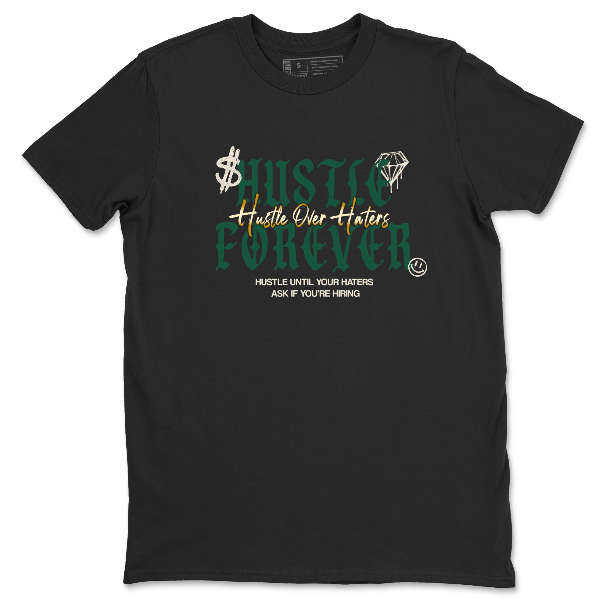 Sneaker Threads – Sneaker Tees To Match Air Jordan 1 Pro Green – Hustle Over haters Graphic Tee Black 2. Perfect for Jordan releases 2025 colorways.