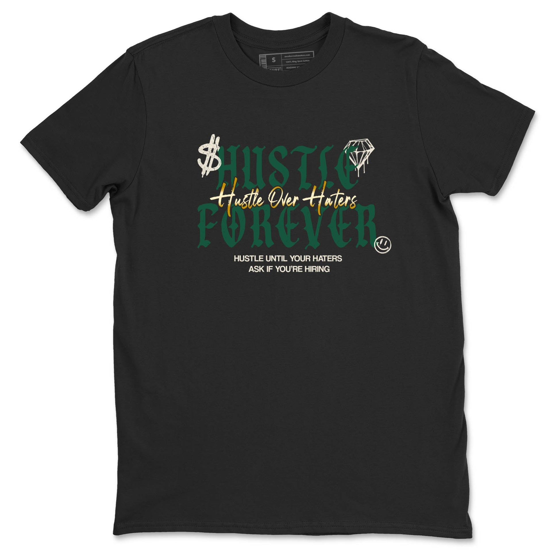 Sneaker Threads – Sneaker Tees To Match Air Jordan 1 Pro Green – Hustle Over haters Graphic Tee Black 2. Perfect for Jordan releases 2025 colorways.