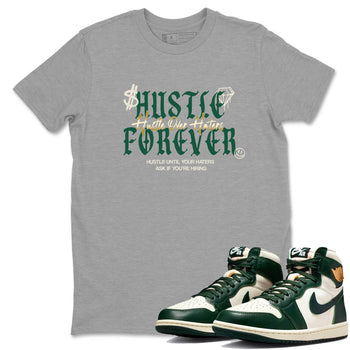 Sneaker Threads – Sneaker Tees To Match Air Jordan 1 Pro Green – Hustle Over haters Graphic Tee Heather Grey 1. Perfect for Jordan releases 2025 colorways.