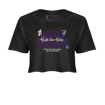 1s Rare Air shirts to match jordans Hustle Over Haters sneaker match tees Air Jordan 1 High OG Rare Air Deep Royal Blue match shoes to clothes SNRT Sneaker Tees unisex cotton Black 2 crop tee