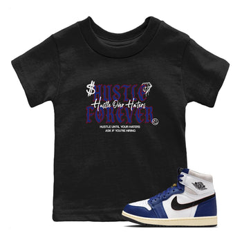 1s Rare Air shirts to match jordans Hustle Over Haters sneaker match tees Air Jordan 1 High OG Rare Air Deep Royal Blue match shoes to clothes SNRT Sneaker Tees Youth Baby Black 1 tee