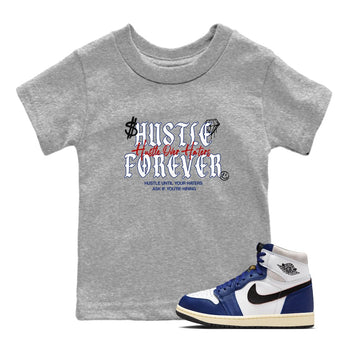 1s Rare Air shirts to match jordans Hustle Over Haters sneaker match tees Air Jordan 1 High OG Rare Air Deep Royal Blue match shoes to clothes SNRT Sneaker Tees Youth Baby Heather Grey 1 tee