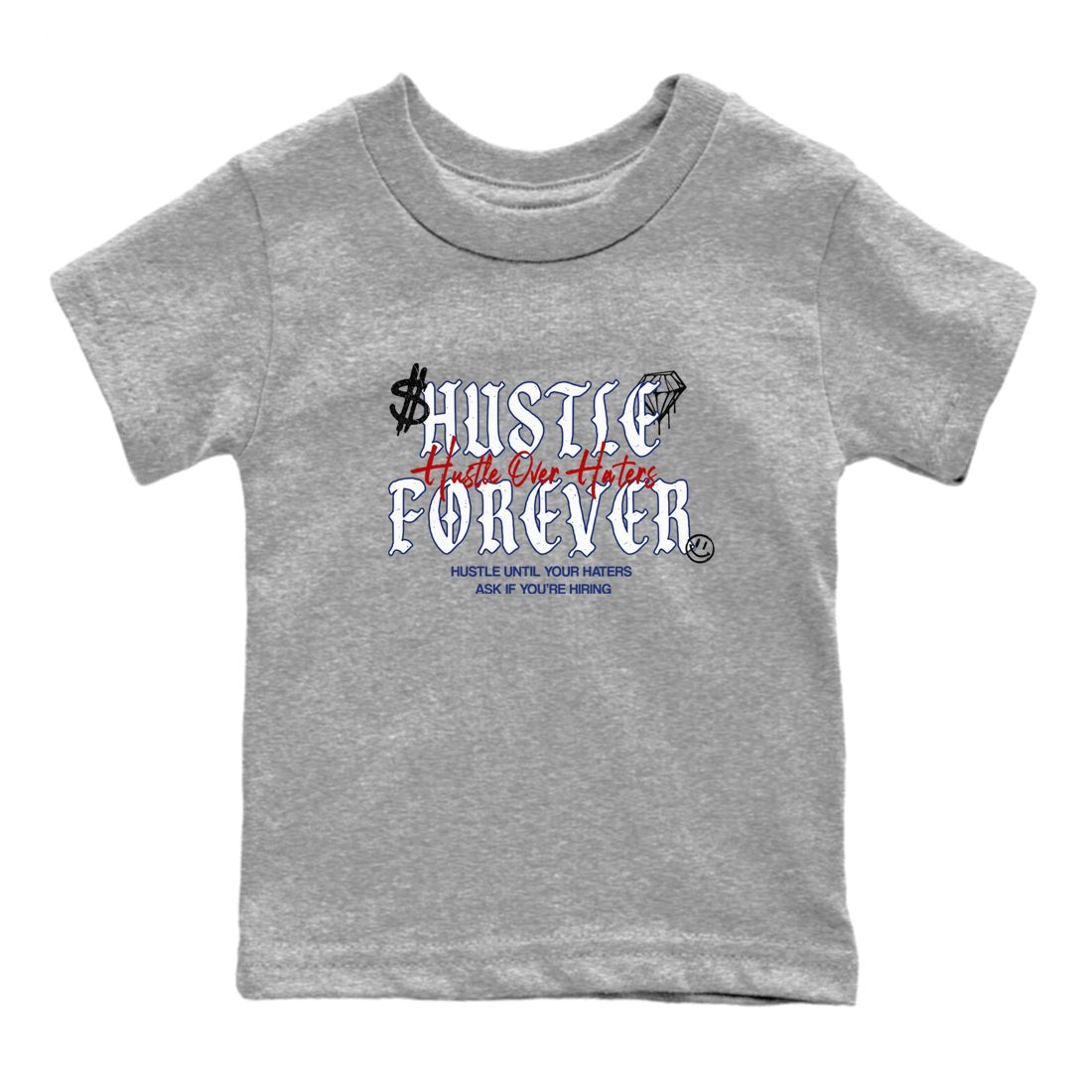 1s Rare Air shirts to match jordans Hustle Over Haters sneaker match tees Air Jordan 1 High OG Rare Air Deep Royal Blue match shoes to clothes SNRT Sneaker Tees Youth Baby Heather Grey 2 tee