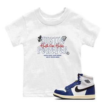 1s Rare Air shirts to match jordans Hustle Over Haters sneaker match tees Air Jordan 1 High OG Rare Air Deep Royal Blue match shoes to clothes SNRT Sneaker Tees Youth Baby White 1 tee