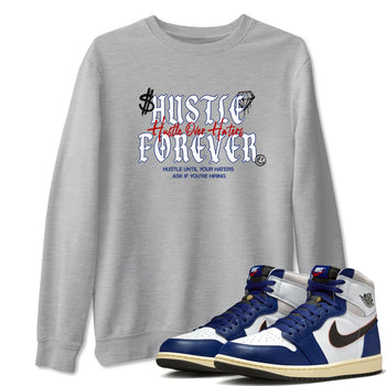1s Rare Air shirts to match jordans Hustle Over Haters sneaker match tees Air Jordan 1 High OG Rare Air Deep Royal Blue match shoes to clothes SNRT Sneaker Tees unisex cotton Heather Grey 1 shirts