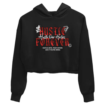 Hustle Over haters womens crop tee made to vibe with the Air Jordan 1 Ruby sneakers — the perfect match in Black 2.